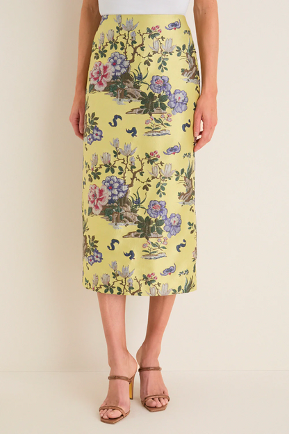 Gilded Chinoiserie Jacquard Skirt