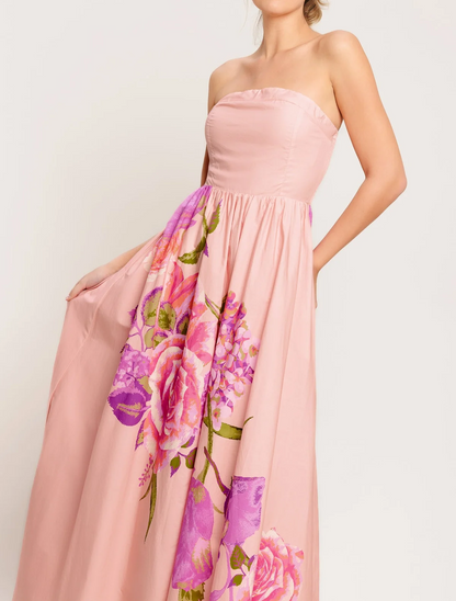 ROSE SERENADE LIGHT PINK MAXI DRESS