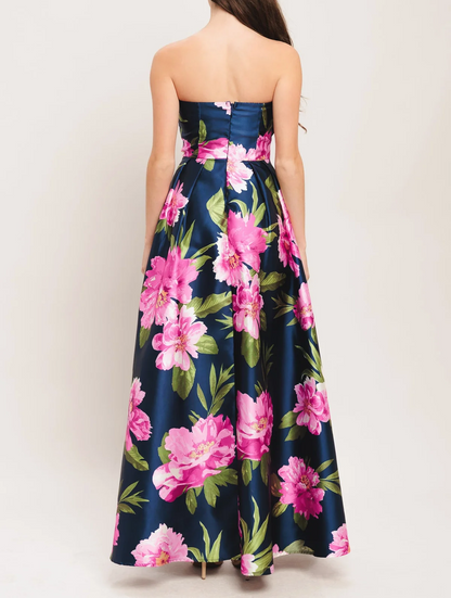 LUNA FLORA NAVY MAXI DRESS