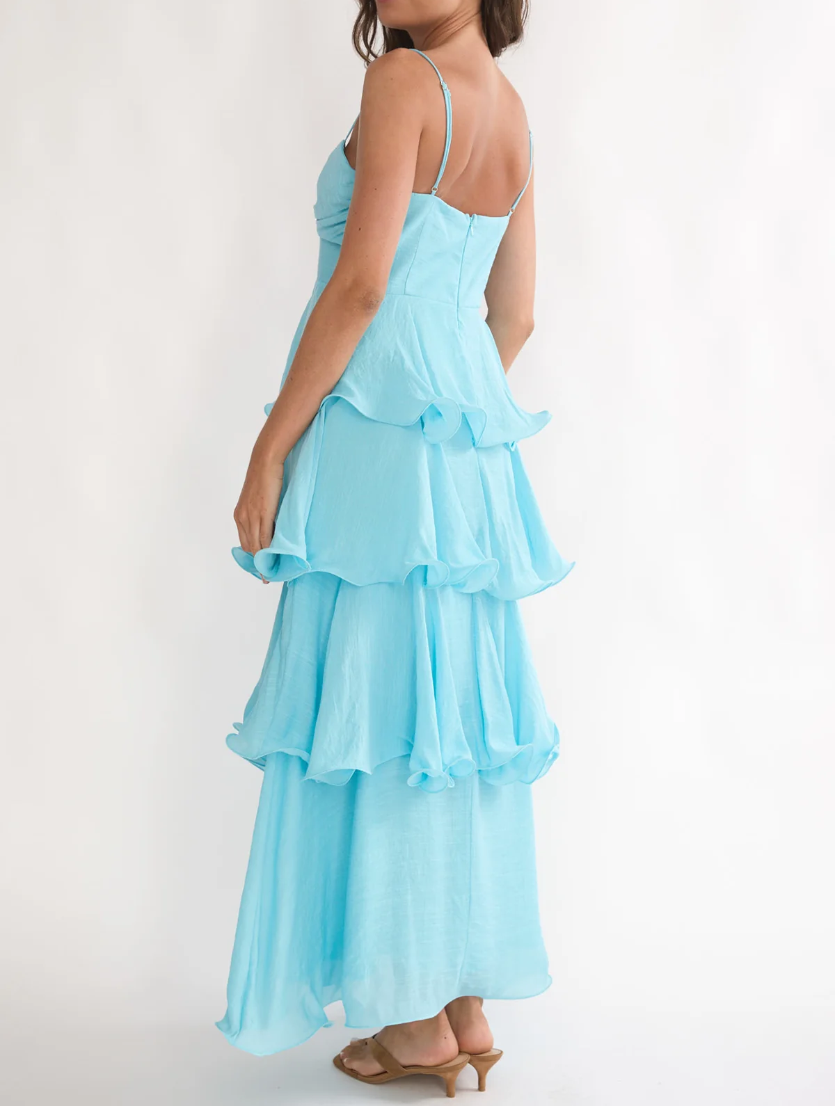 Tiered Ruffle Maxi Dress - Tide Blue