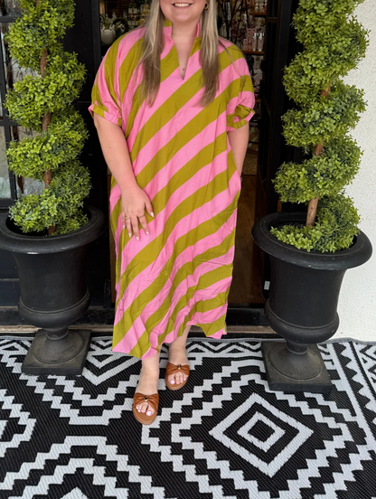 Camila Dress - Kiwi Pink