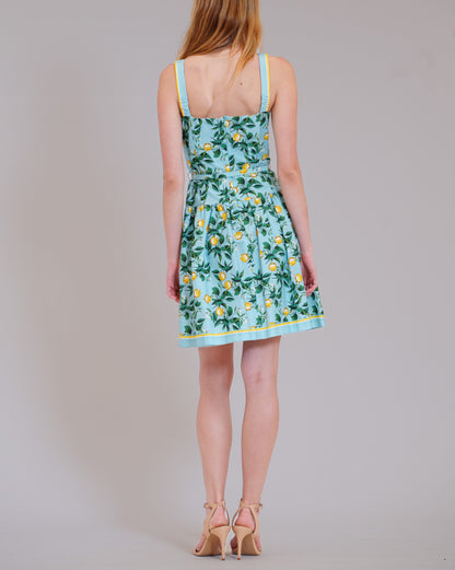 SQUARE NECK DROPWAIST SHORT DRESS
