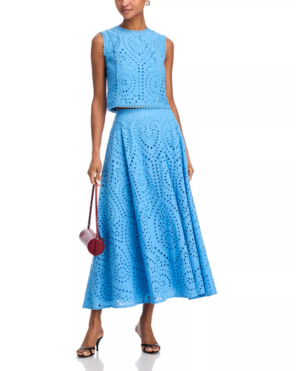 Eyelet Sleeveless Tank & Eyelet Maxi Dress