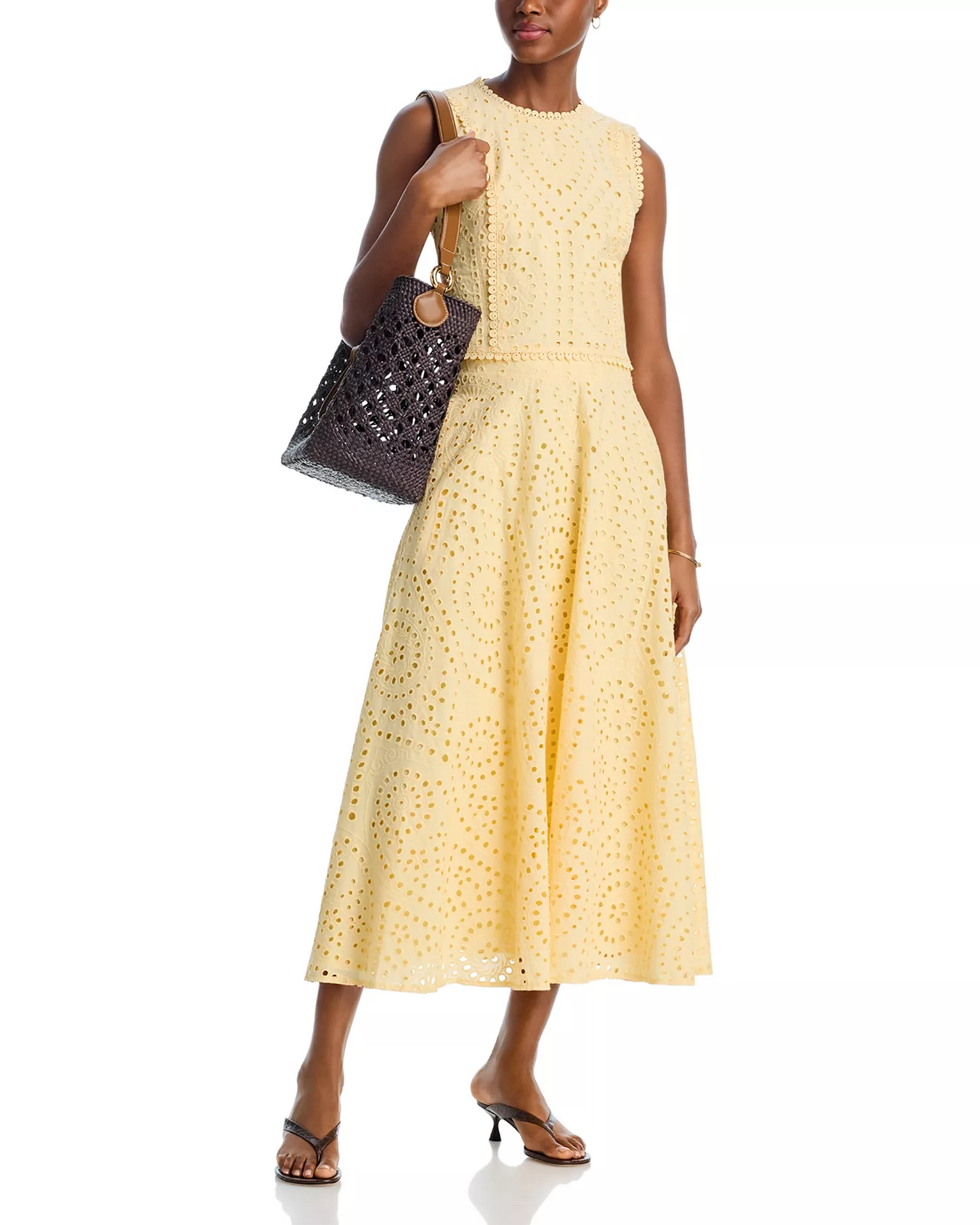 Eyelet Sleeveless Tank & Eyelet Maxi Dress