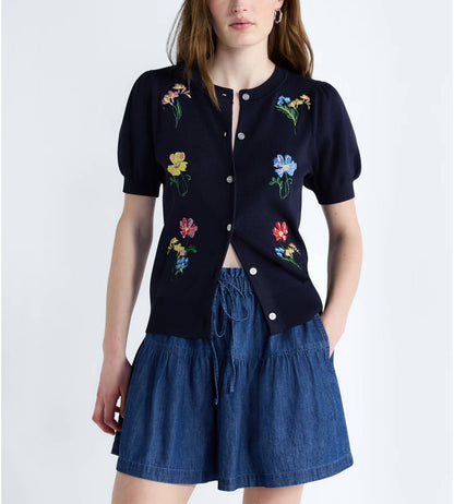 Plus Embroidered Cardigan Sweater