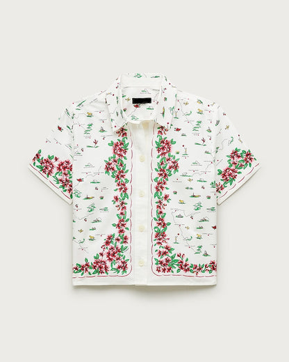 Button-down shirt in map print