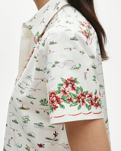 Button-down shirt in map print