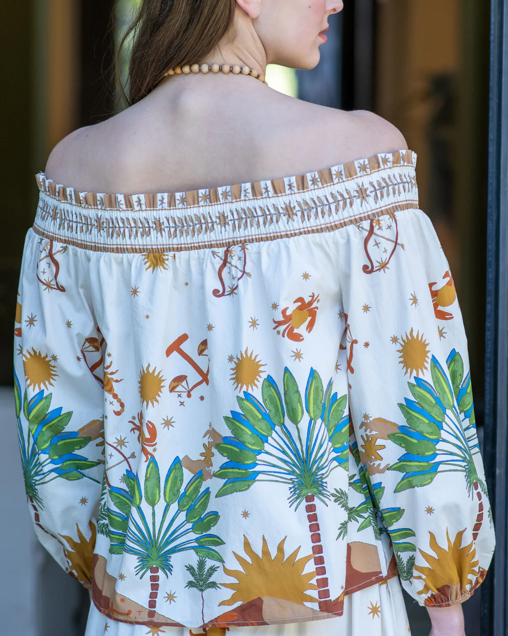 Off The Shoulder Multicolor Printed Dress