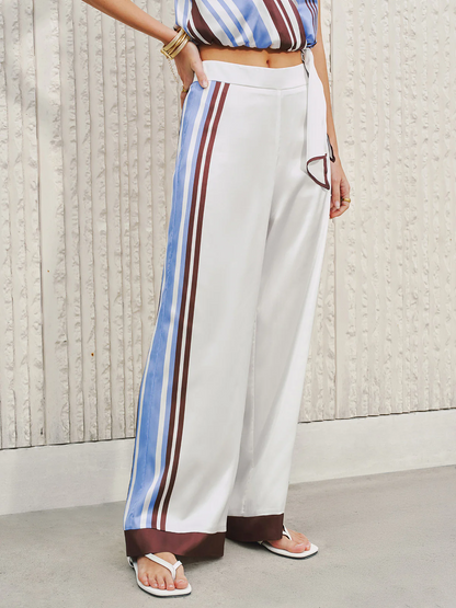 Linen Blend Vest & Wide-Leg Pants Set
