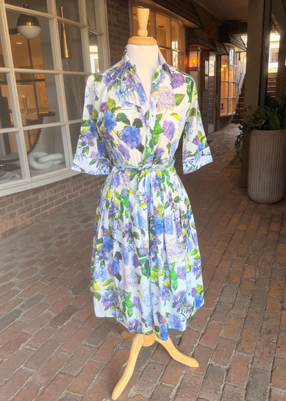Hydrangea-Print Dress