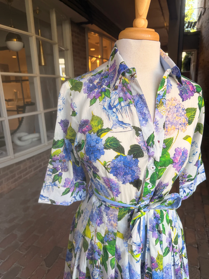 Hydrangea-Print Dress