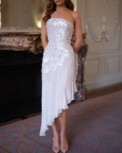 Sequin Pearl Flower Dress