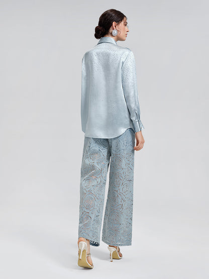 Gradient Rose Burnout Jeans