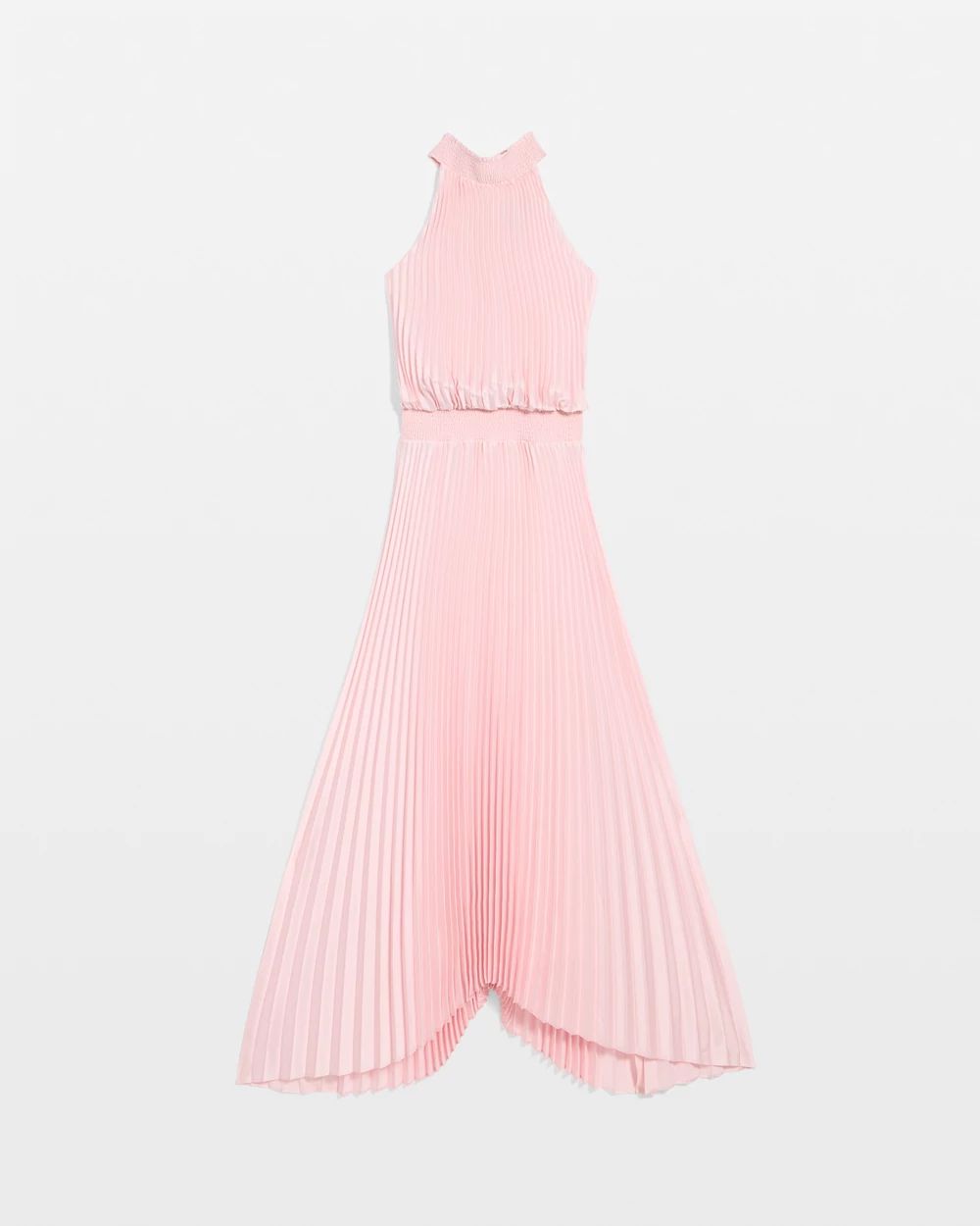 Pleated Midi Halter Dress