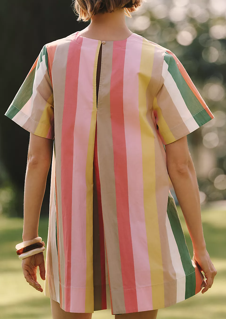 Short-Sleeve Swing Mini Dress