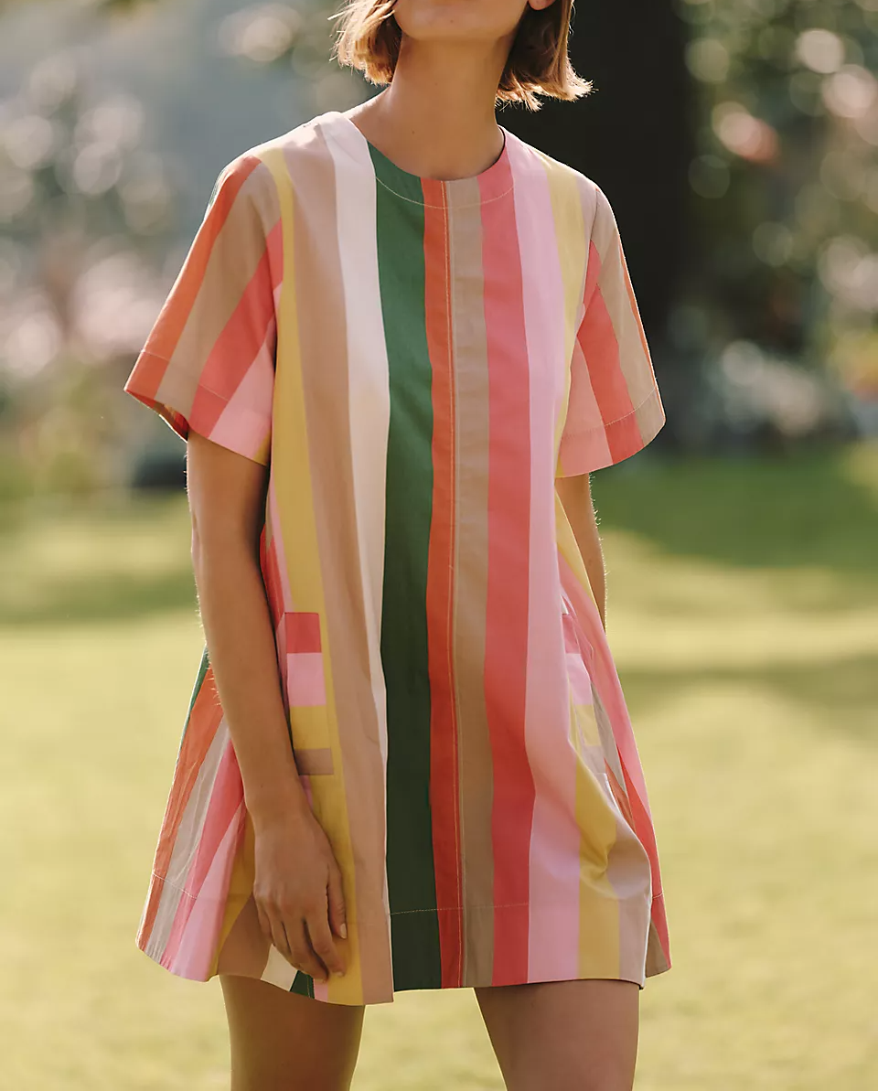 Short-Sleeve Swing Mini Dress