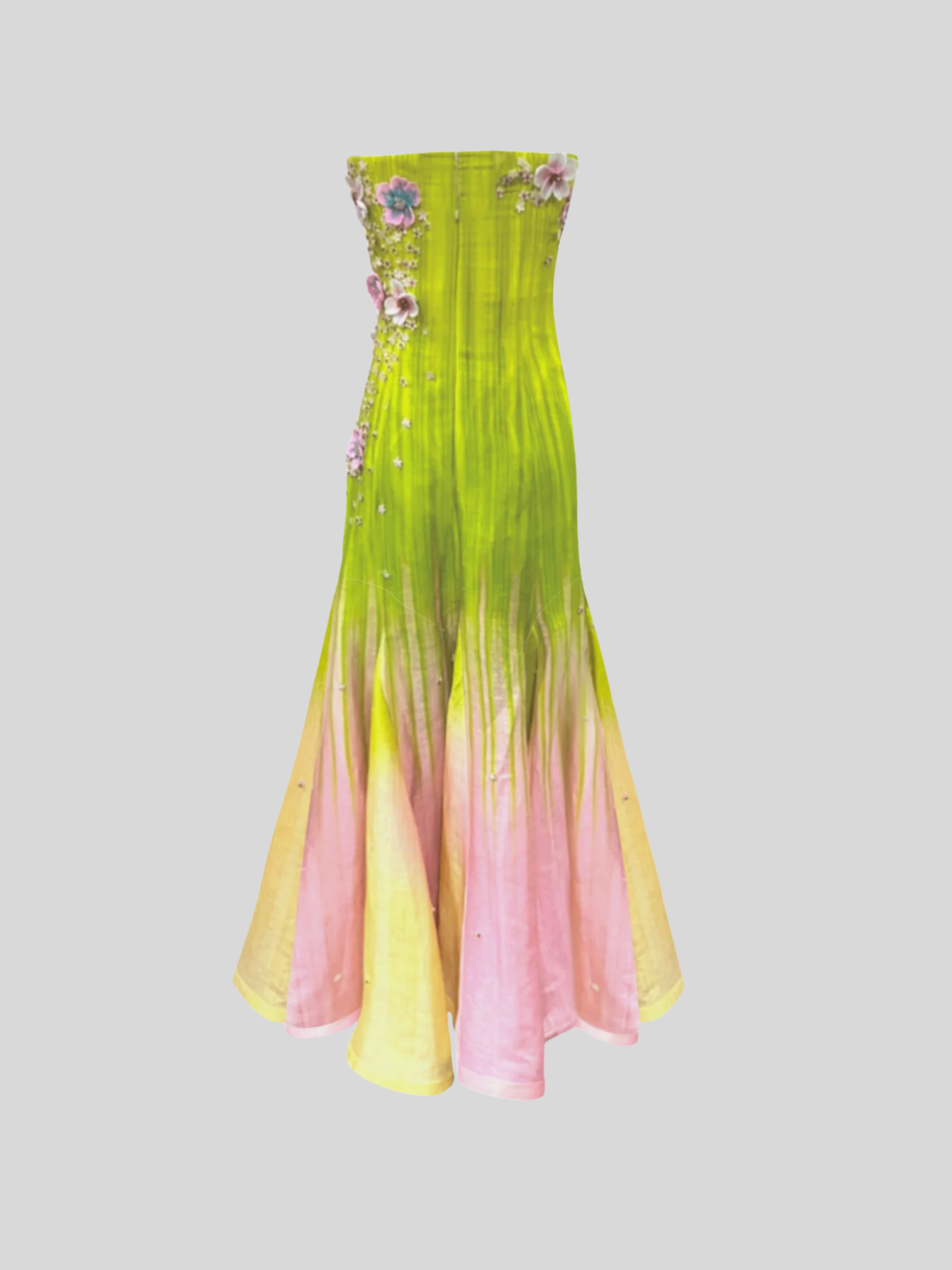 Sunset Glow Ombre Embroidered Gown