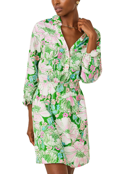 Linen Print Shirtdress