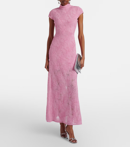 Floral mesh maxi dress