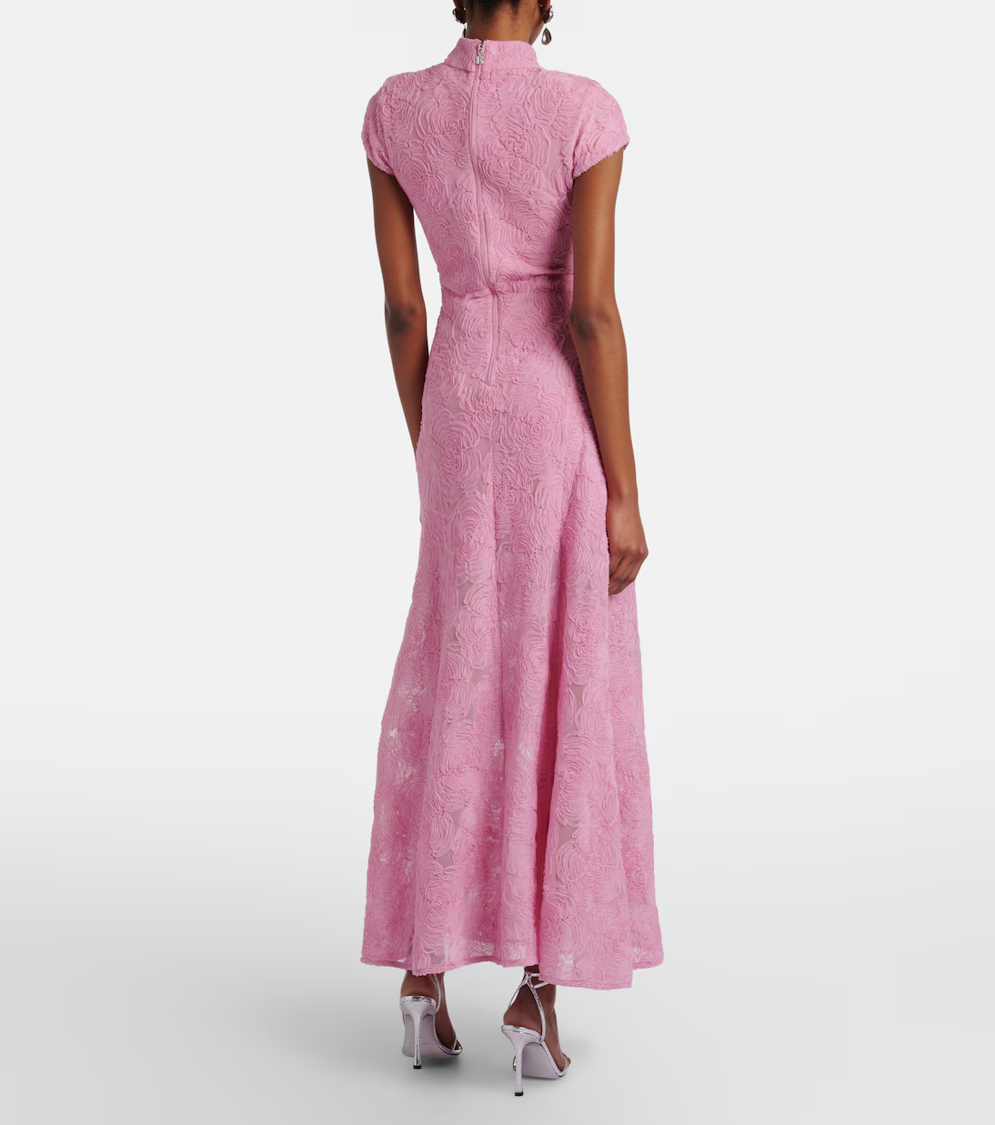 Floral mesh maxi dress