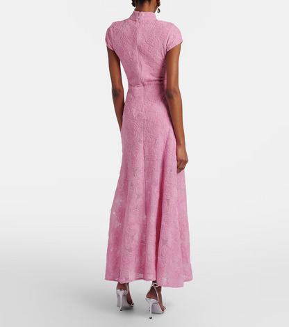 Floral mesh maxi dress