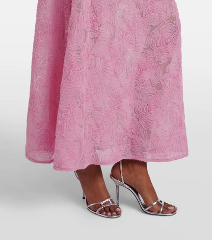 Floral mesh maxi dress