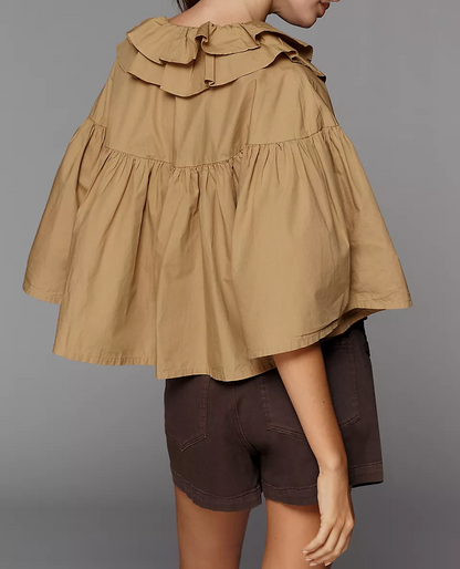 Ruffle Collar Swing Top