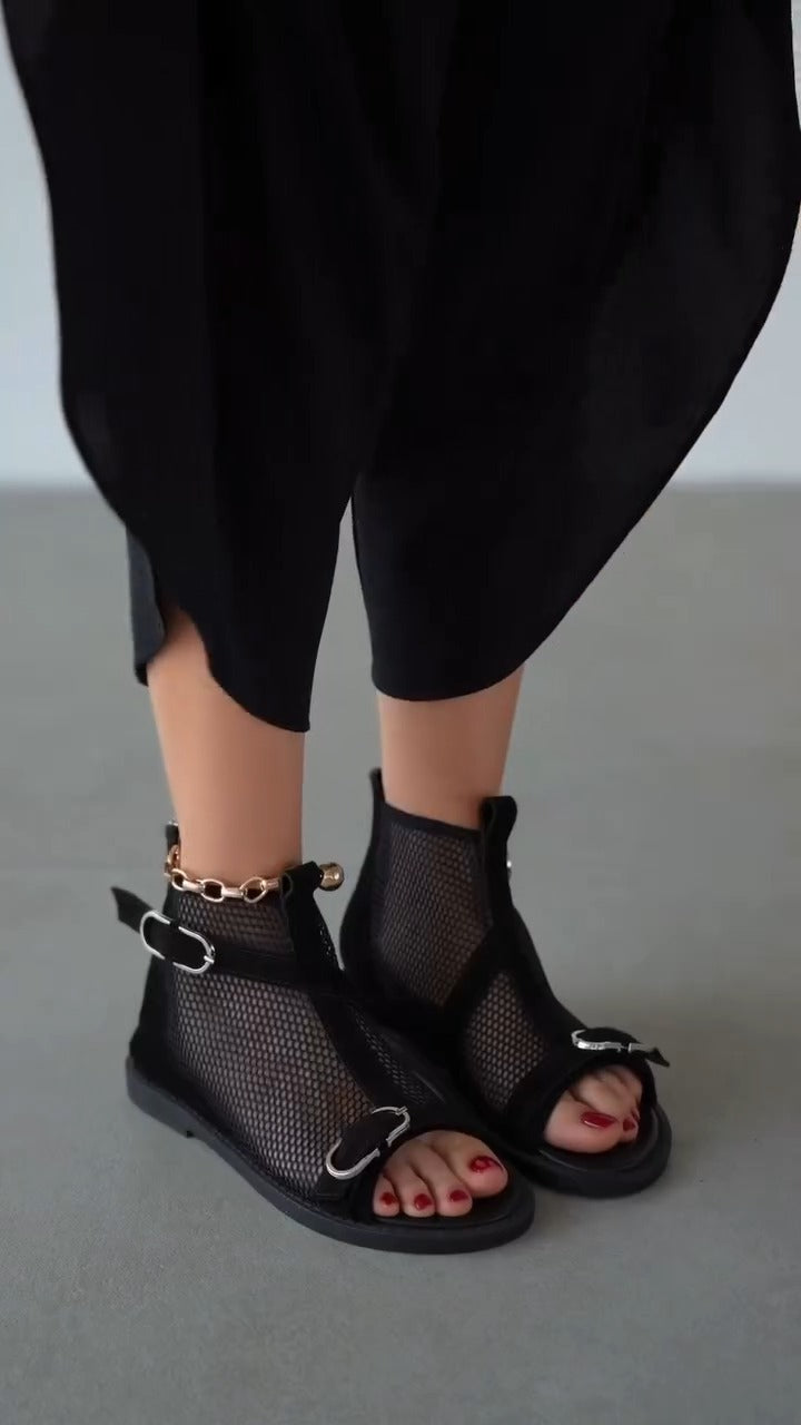 Mesh open-toe sandals