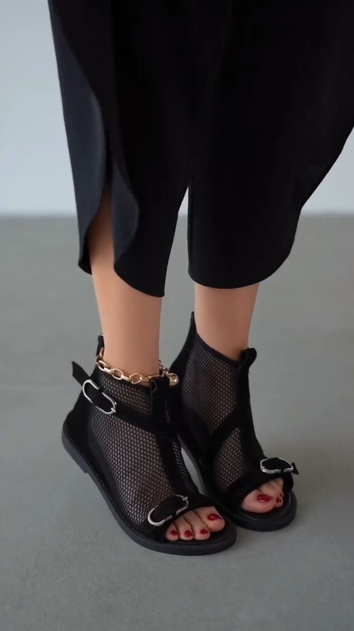 Mesh open-toe sandals