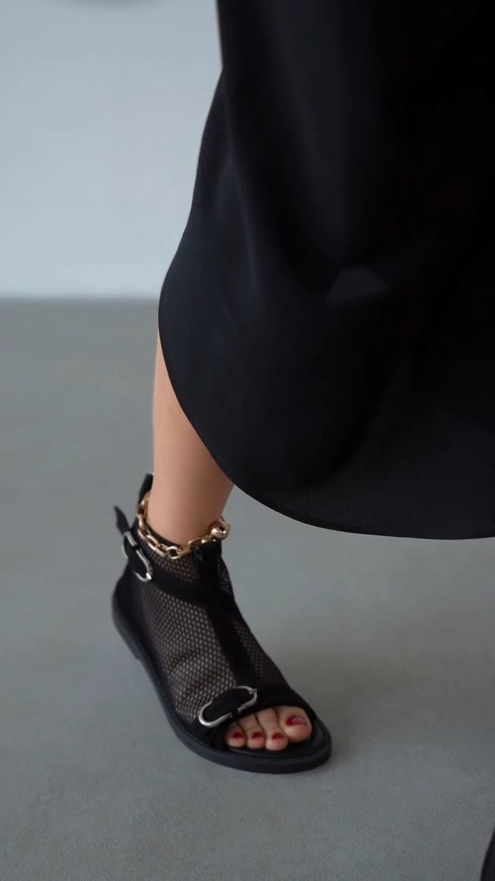 Mesh open-toe sandals