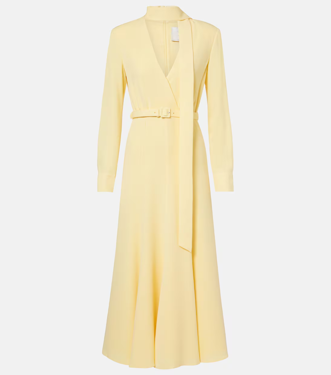 Belted cady midi dress
