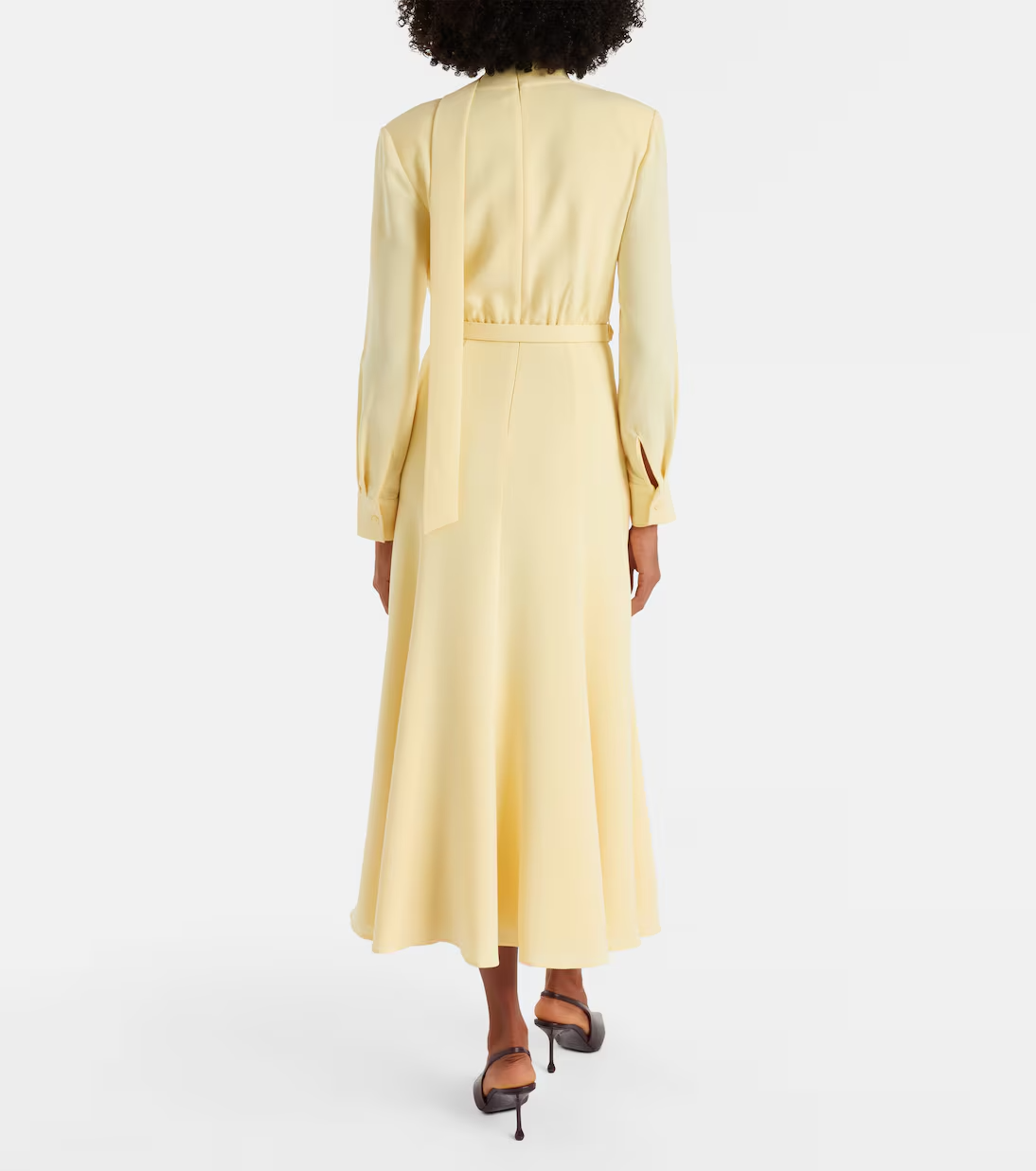 Belted cady midi dress