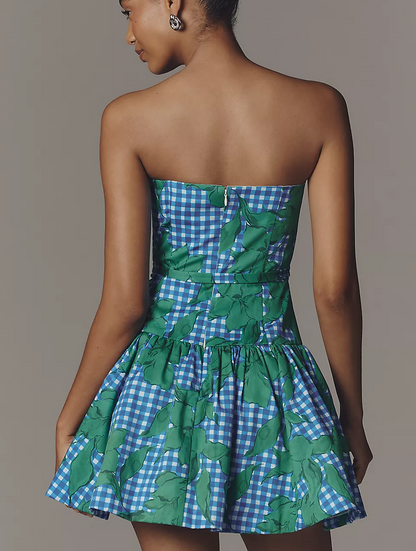 Strapless Belted Mini Dress