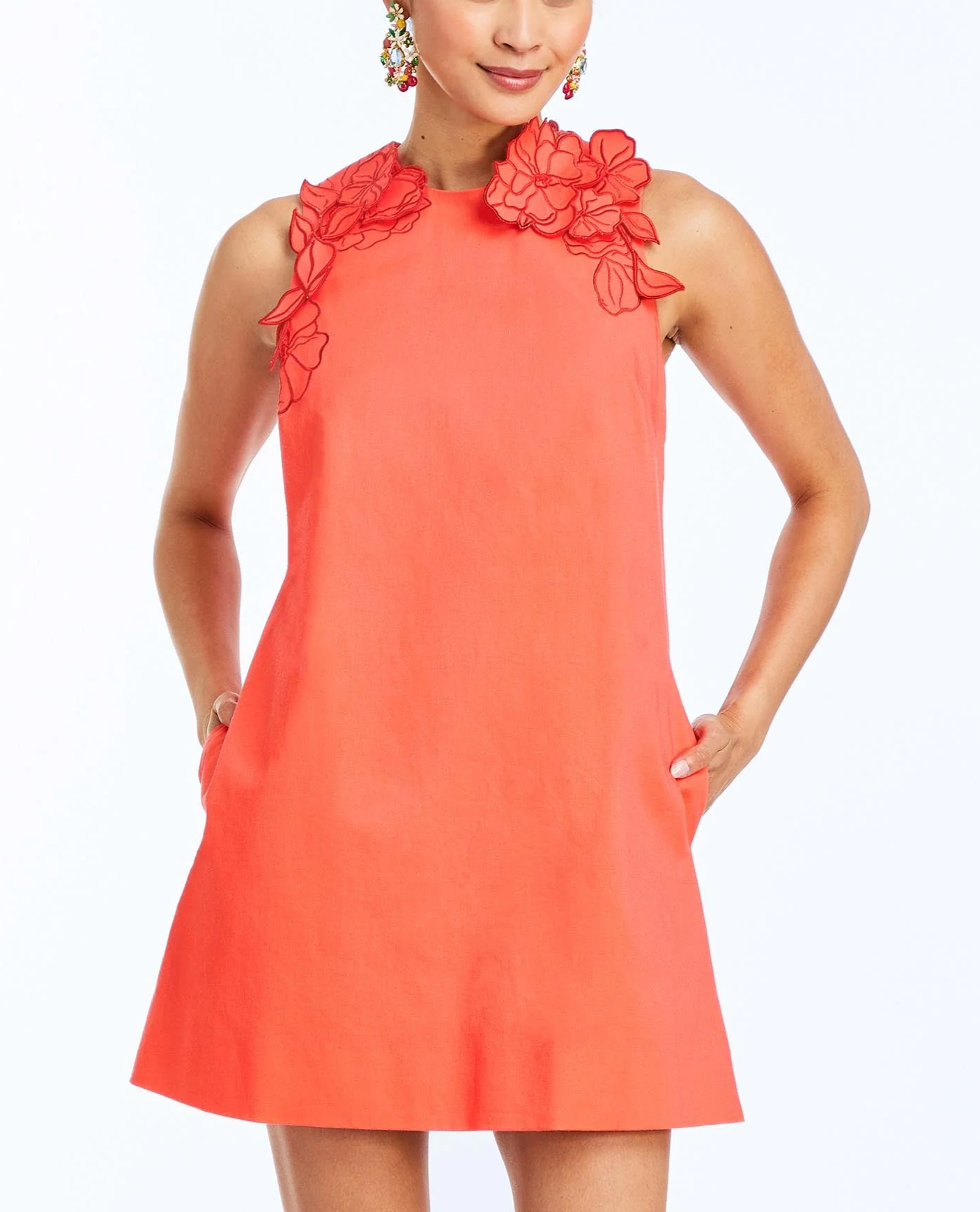 Embroidered Straight-Cut Dress