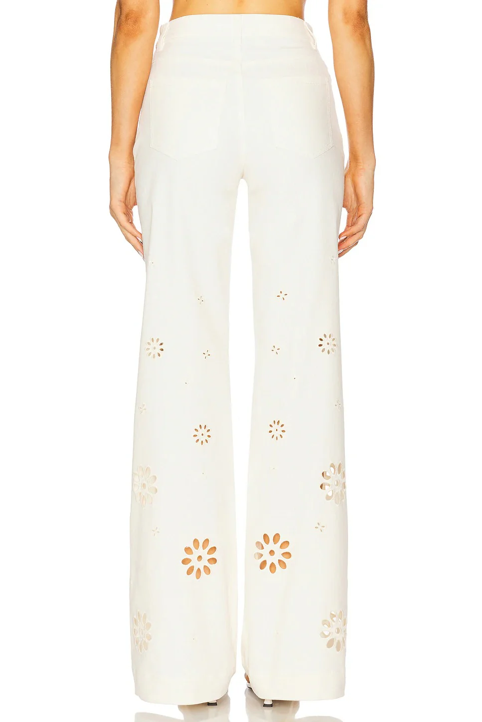 Floral cutout denim jeans