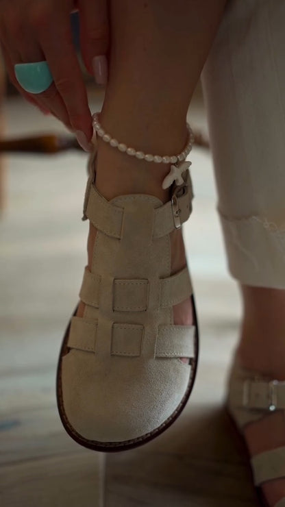 Leather barefoot fisherman sandals