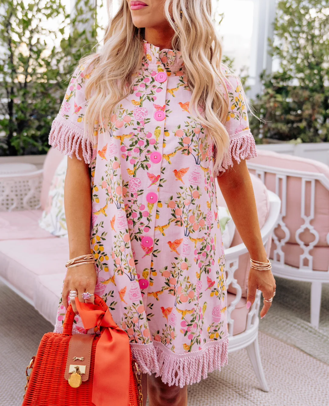 Printed Fringe Dress