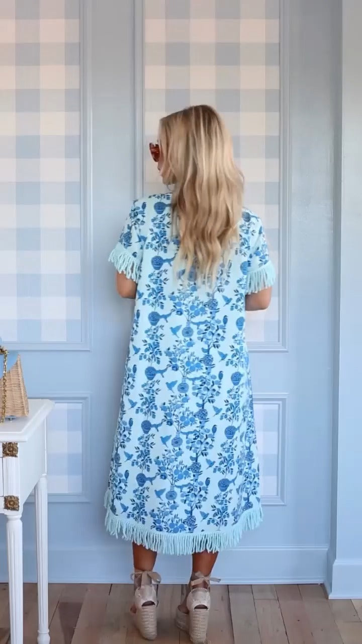 Printed Fringe Dress