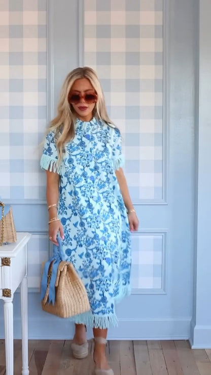 Printed Fringe Dress