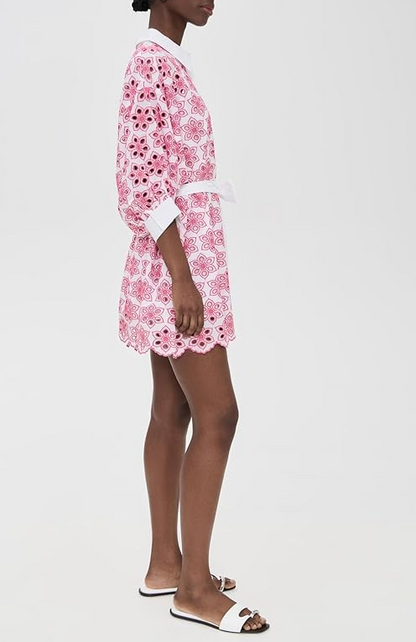 Stand-up Collar Lace-Up Dress