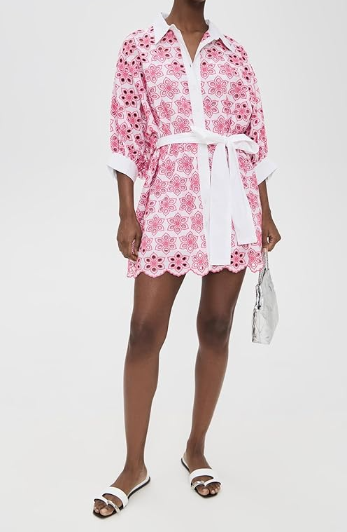 Stand-up Collar Lace-Up Dress
