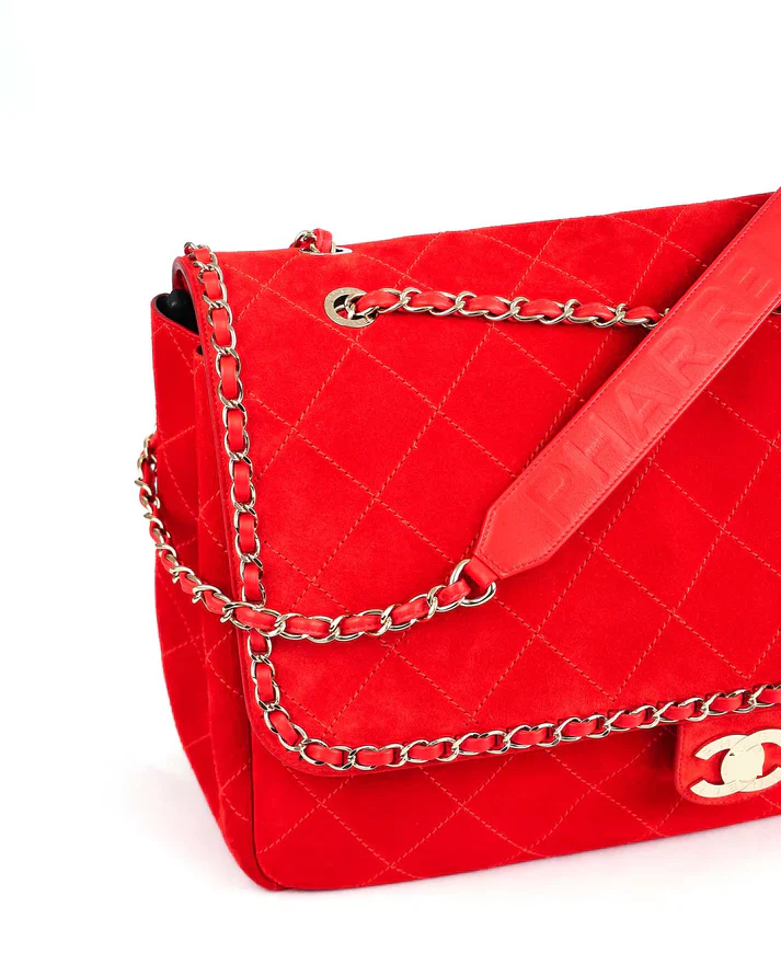 Double-C Suede XXL Classic Flap Bag