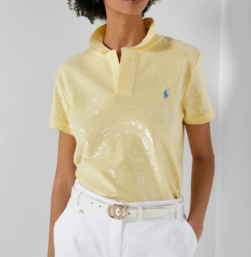 Polo sequin top