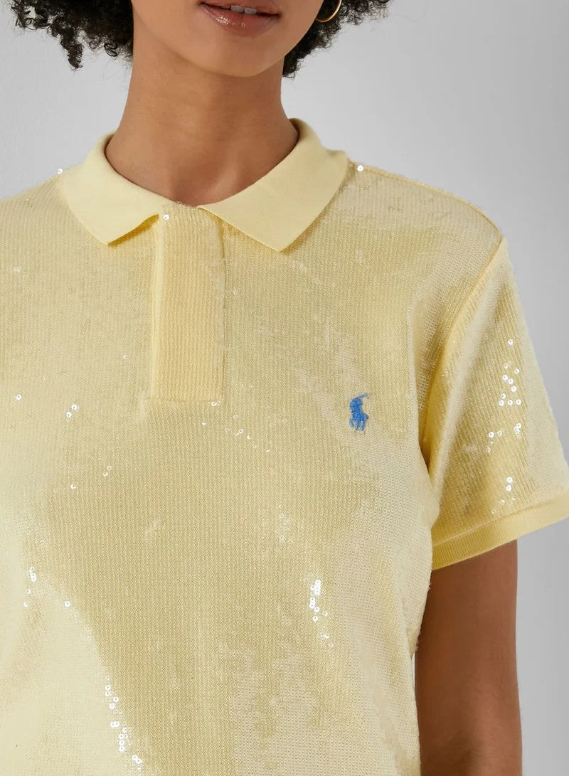 Polo sequin top