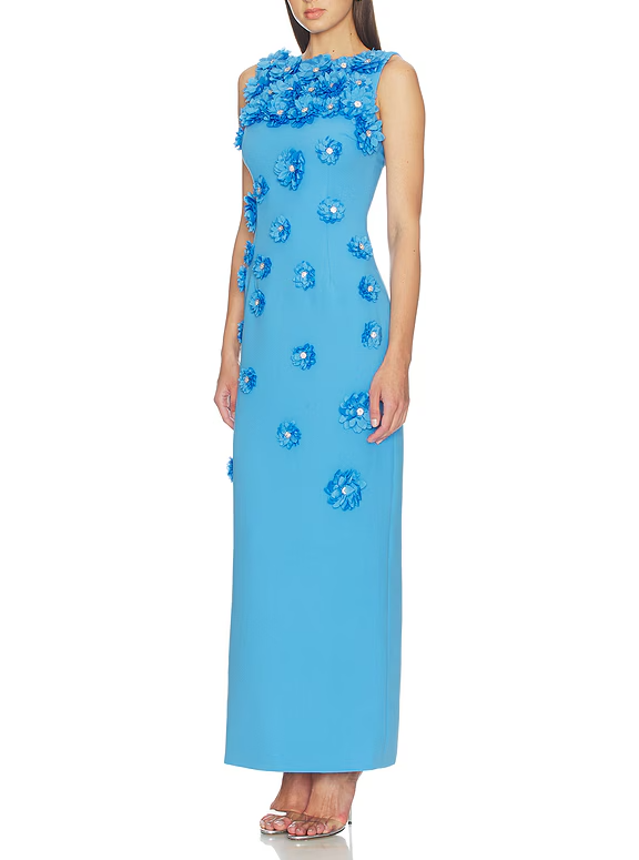 Embroidered 3D Floral Dress
