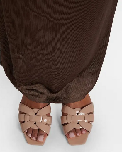 Patent leather sandals