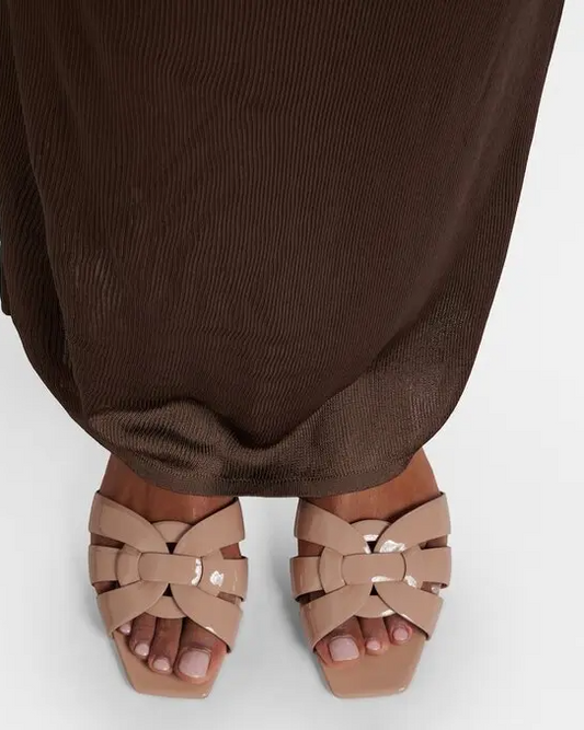 Patent leather sandals