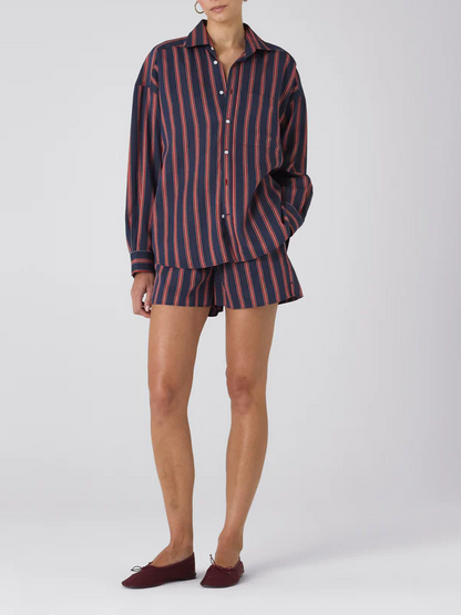 Red striped shirt and pants set