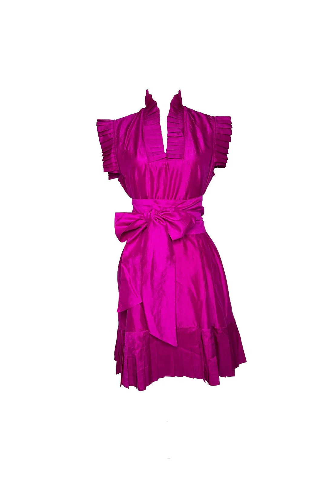 Pleated Sleeveless Flounce Mini Dress
