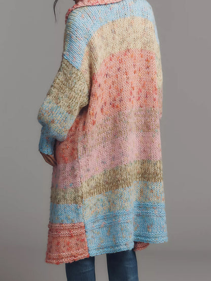 Collared Ombre Duster Sweater Cardigan